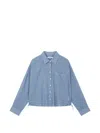 Tomboy Check-pattern Drawstring-hem Shirt In Blue