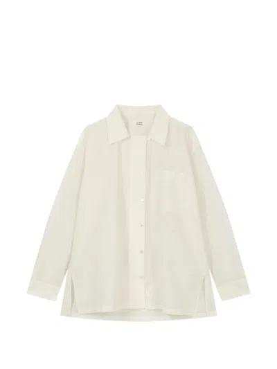 Tomboy Chest-pocket Oversized Shirt In Neutral