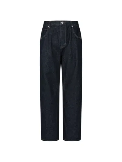 Tomboy Concealed-drawstring Straight-leg Jeans In Blue