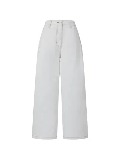 Tomboy Contrast-stitch Jeans In White