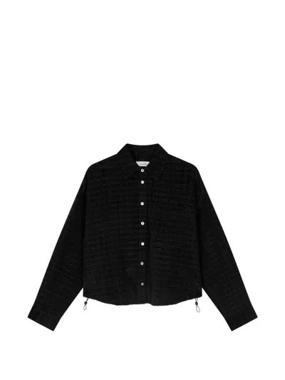 Tomboy Corduroy Drawstring Shirt In Black