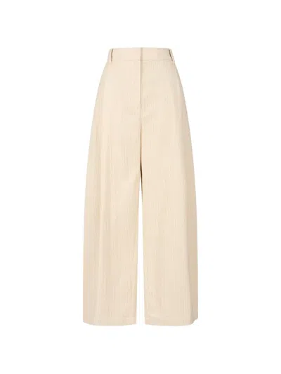 Tomboy Corduroy Pintuck Trousers In Neutral