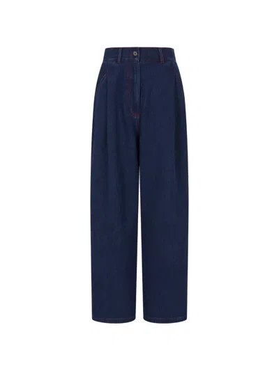 Tomboy Corduroy Pleated Trousers In Blue