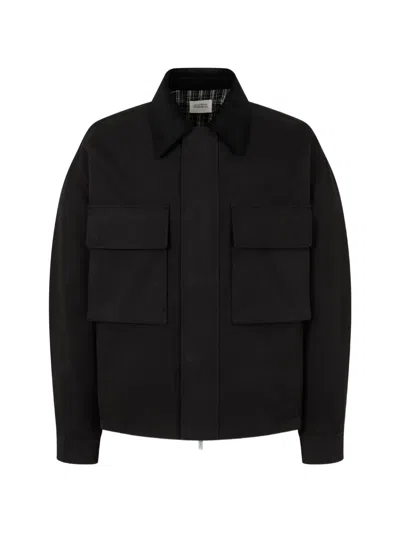 Tomboy Corduroy-collar Shirt Jacket In Black