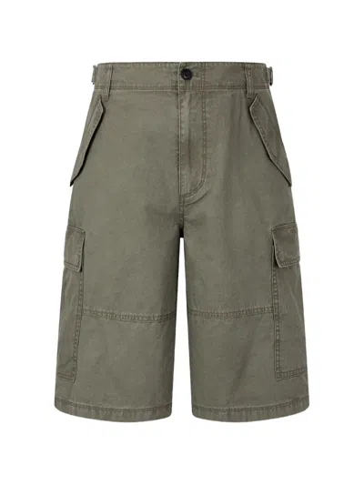 Tomboy Cotton Cargo Shorts In Green