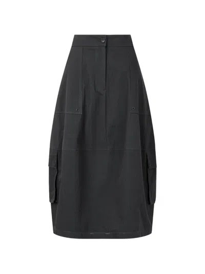 Tomboy Cotton Cargo Skirt In Gray