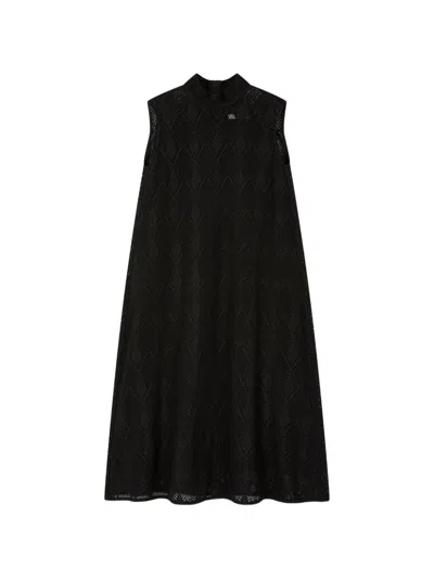 Tomboy Crochet High-neck Dress In Black
