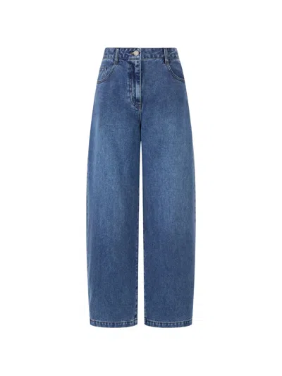 Tomboy Curved Denim Trousers In Blue