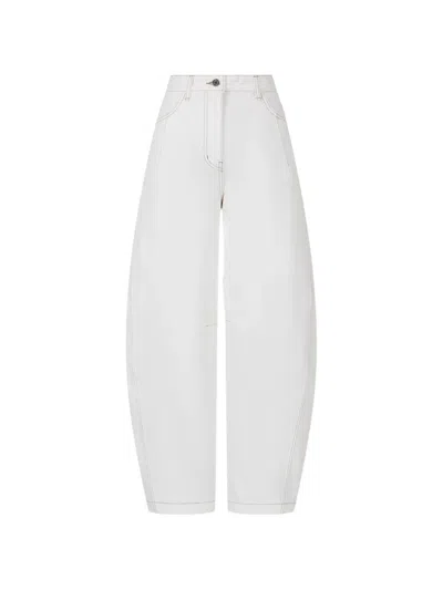 Tomboy Curved Denim Trousers In Pattern