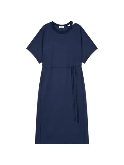 Tomboy Cut-out Belted Maxi Dress In Blue