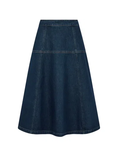 Tomboy Denim Midi Skirt In Blue