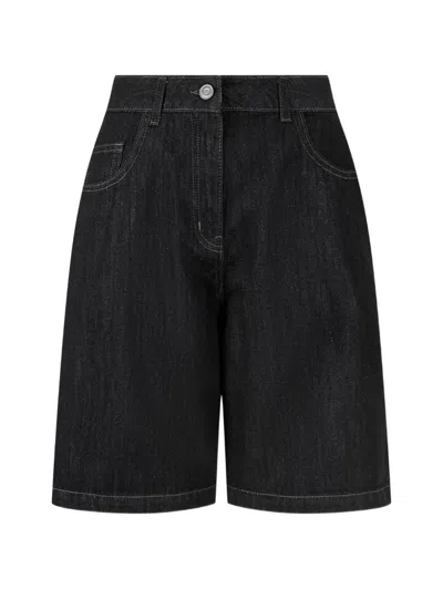 Tomboy Denim Shorts In Black