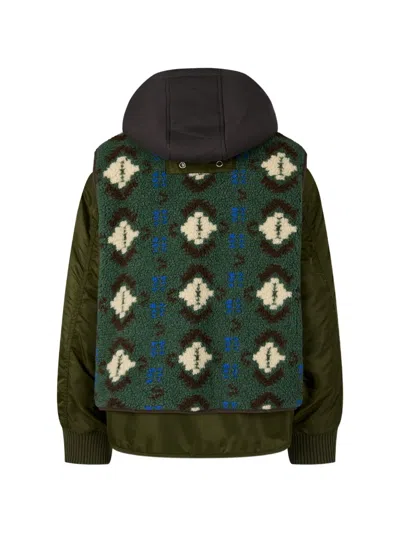 Tomboy Detachable Vest Jacket In Green