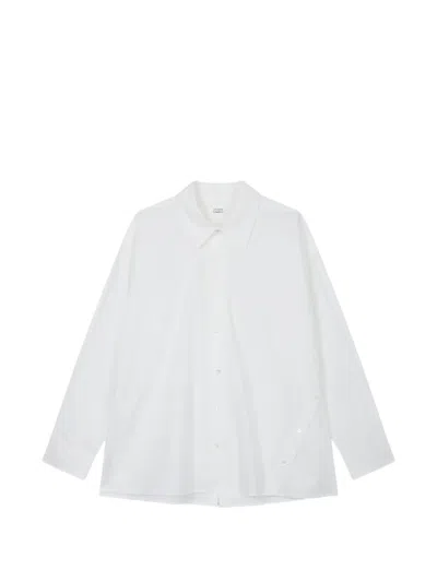 Tomboy Diagonal-button Shirt In Red