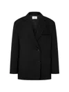 Tomboy Double-breasted Button Blazer In Black