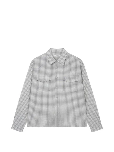 Tomboy Double-pocket Checkered Shirt In Neutral
