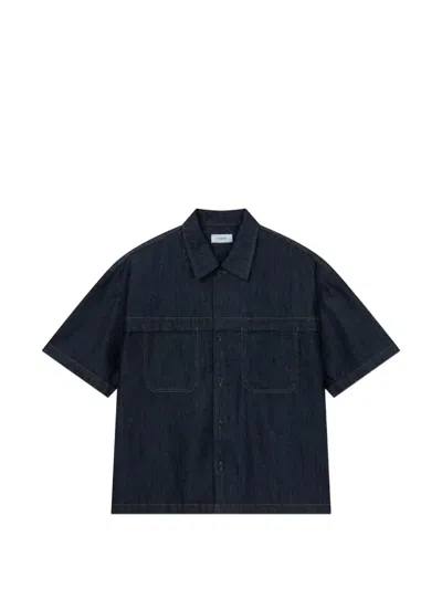 Tomboy Double-pocket Short-sleeve Shirt In Blue