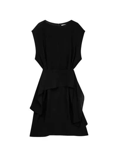 Tomboy Draped Wrap Dress In Black