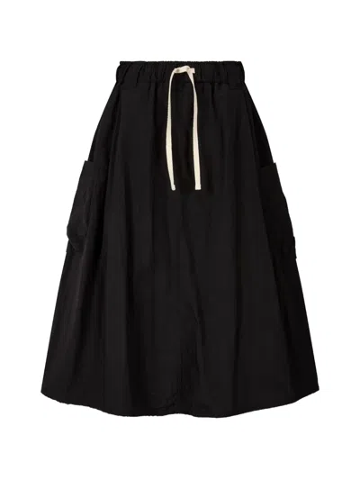 Tomboy Drawstring Cargo Skirt In Black