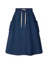 Tomboy Drawstring Cargo Skirt In Blue