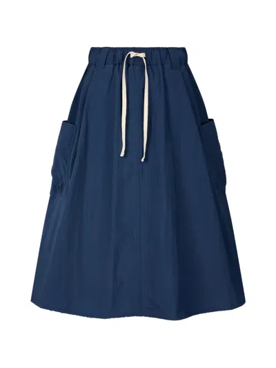 Tomboy Drawstring Cargo Skirt In Blue