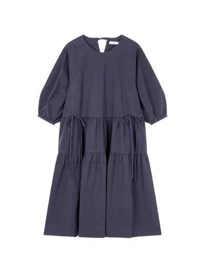 Tomboy Drawstring-detail Dress In Blue