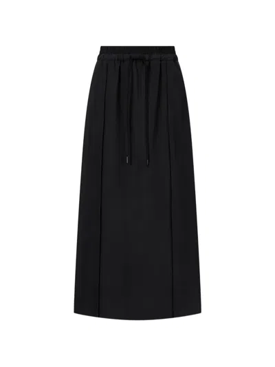 Tomboy Drawstring Elasticated-waist Skirt In Black