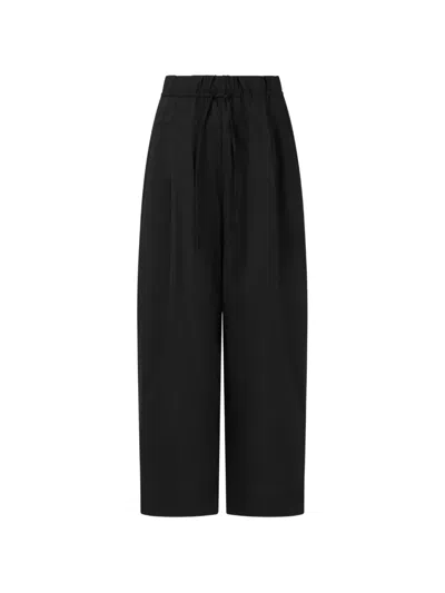 Tomboy Drawstring Elasticated-waist Trousers In Black