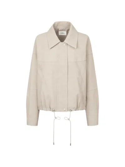 Tomboy Drawstring Faux-leather Jacket In Brown