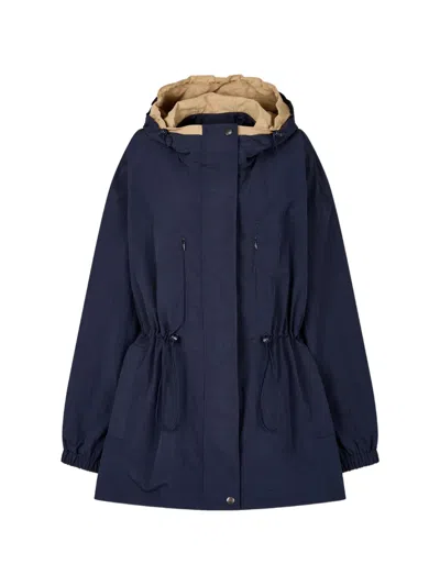 Tomboy Drawstring Hooded Jacket In Blue