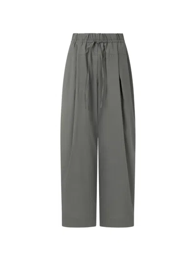 Tomboy Drawstring Pleated Trousers In Gray