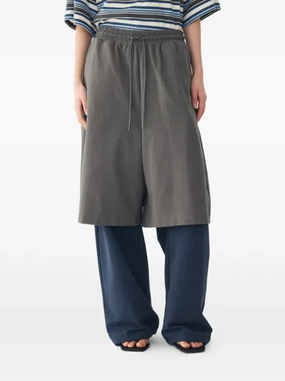 Tomboy Drawstring Wide-leg Trousers In Gray
