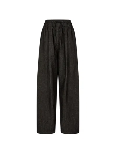Tomboy Drawstring-waist Jeans In Black