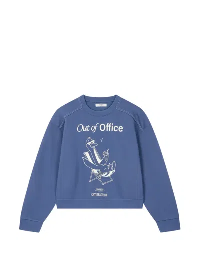 Tomboy Duck-print Sweatshirt In Blue