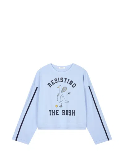 Tomboy Duck-print Sweatshirt In Blue