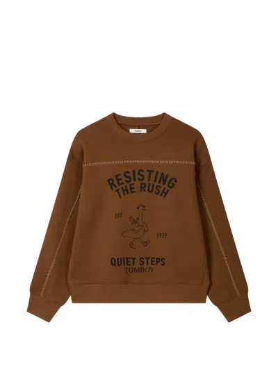 Tomboy Duck-print Sweatshirt In Brown