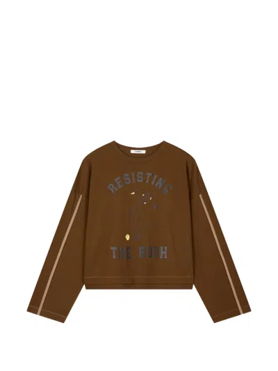 Tomboy Duck-print Sweatshirt In Brown