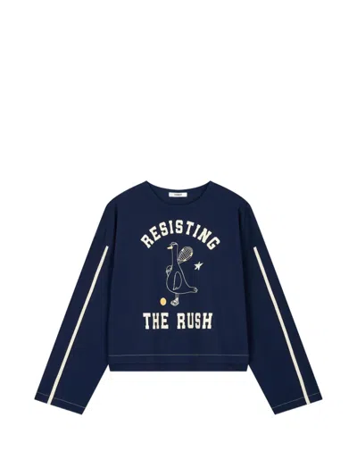 Tomboy Duck-print Sweatshirt In Brown