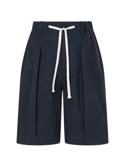 Tomboy Elastic Waist Shorts In Blue