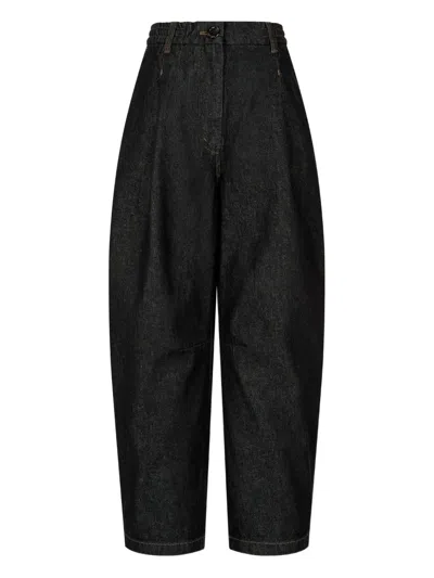 Tomboy Elasticated Denim Trousers In Black
