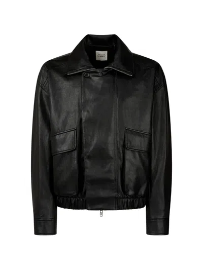 Tomboy Elasticated-hem Faux-leather Jacket In Black