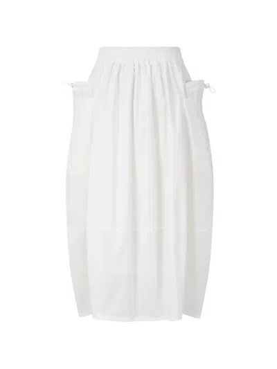 Tomboy Elasticated-waist Balloon Skirt In White
