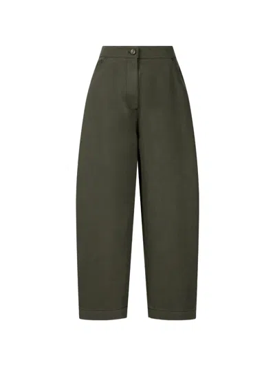 Tomboy Elasticated-waist Cotton Chino Trousers In Green
