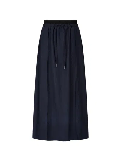 Tomboy Elastic-waist Drawstring-detail Skirt In Blue