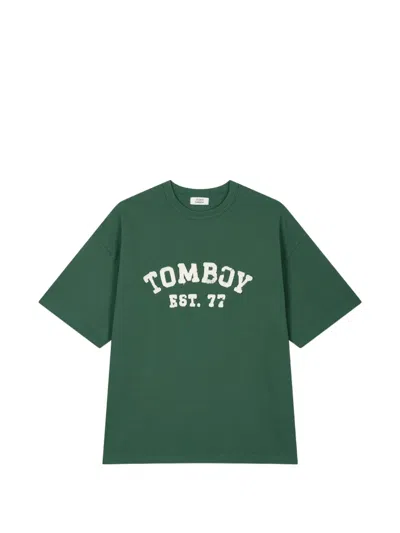 Tomboy Embroidered Logo-print T-shirt In Green