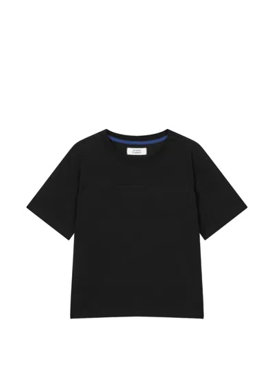 Tomboy Embroidered-logo Panelled T-shirt In Black