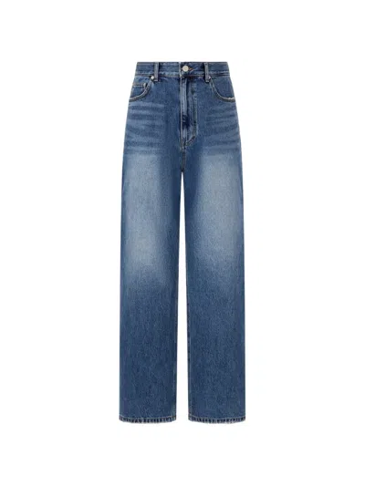 Tomboy Faded Wide-leg Jeans In Blue