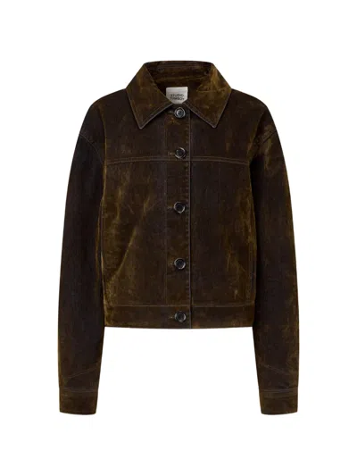 Tomboy Faded-effect Denim Jacket In Brown