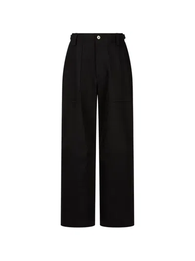 Tomboy Fatigue Cotton Trousers In Black