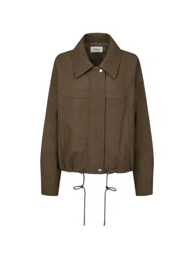 Tomboy Faux-leather Jacket In Brown